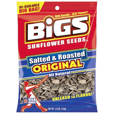 Bigs BIGS Salted and Roasted Sunflower Seeds 5.35 oz Pegged 500915